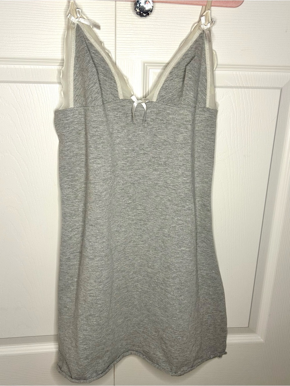 2000s coquette gray bows slip dress 🐇